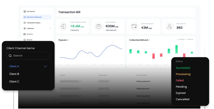 Sólido panel de control para comerciantes y gestión de subcuentas